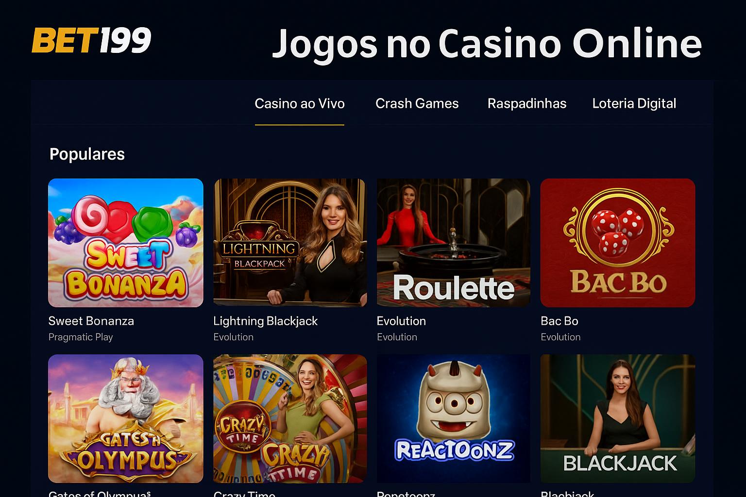 Jogos de cassino online BET199