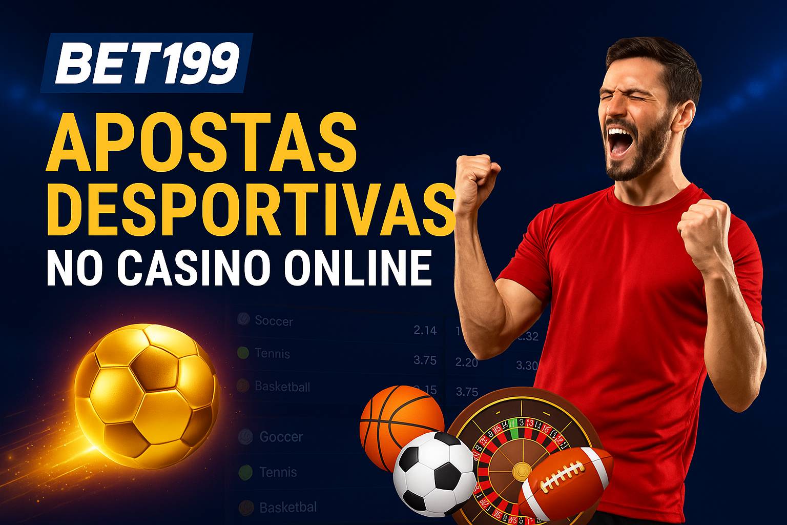 Apostas esportivas no cassino online BET199